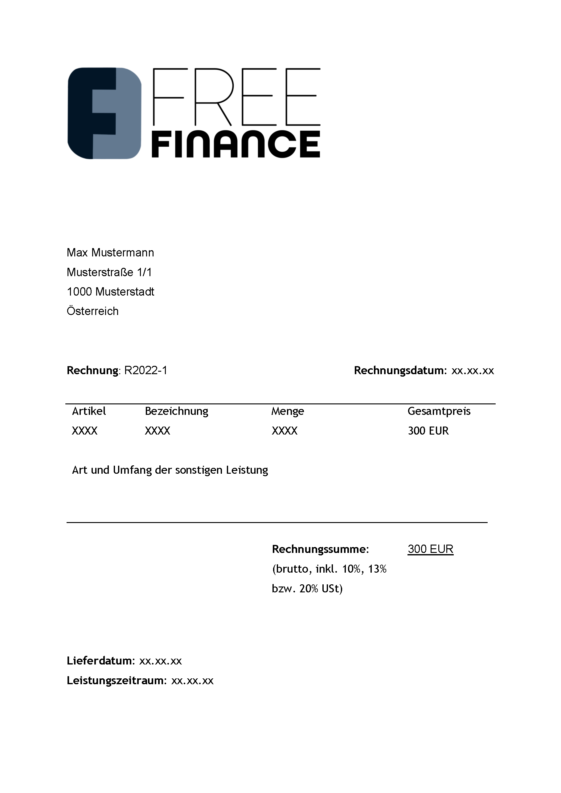 Kleinbetragsrechnung ⇒ Vorlage & Erklärung